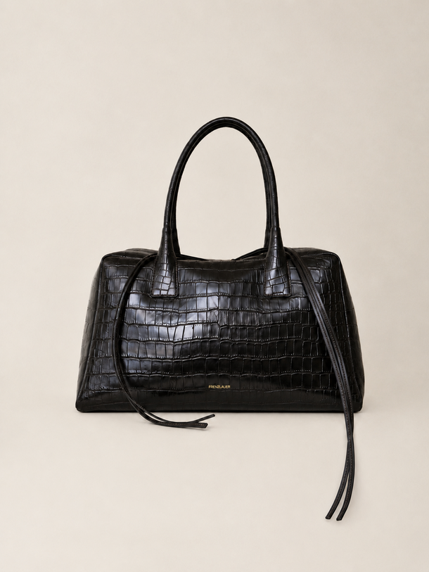 Bowling Bag Croc-effect Deep Choco