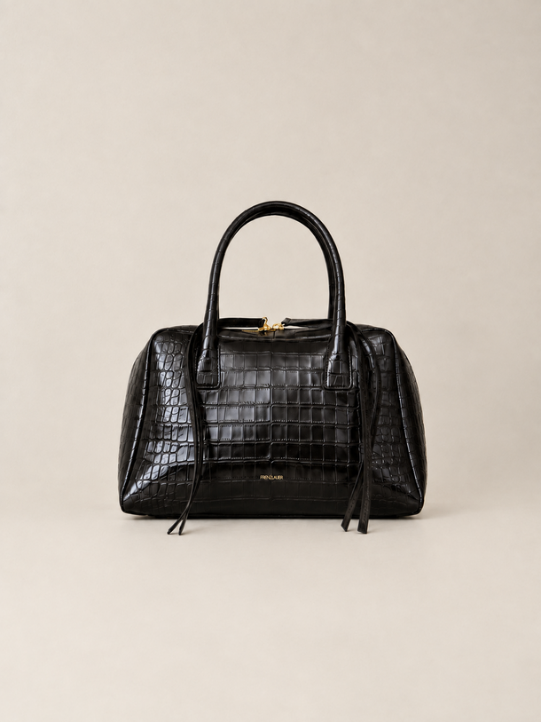 Bowling Bag Medium Croc-effect Deep Choco