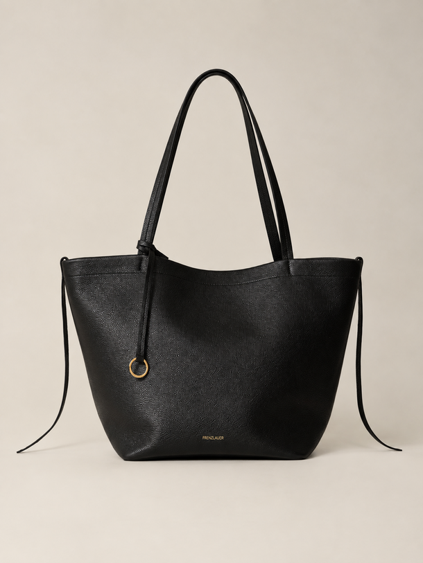 Market Tote Black Grained