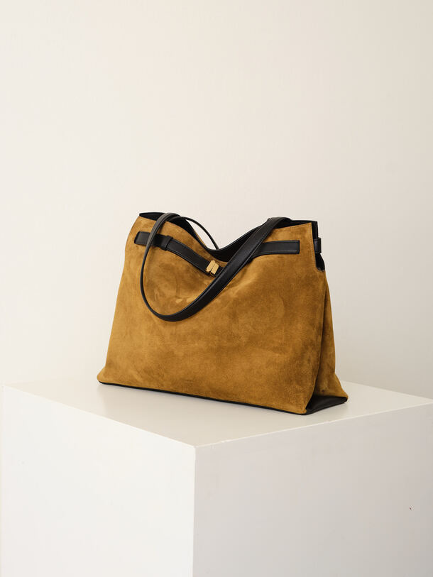 Greta Tote Mustard Suede