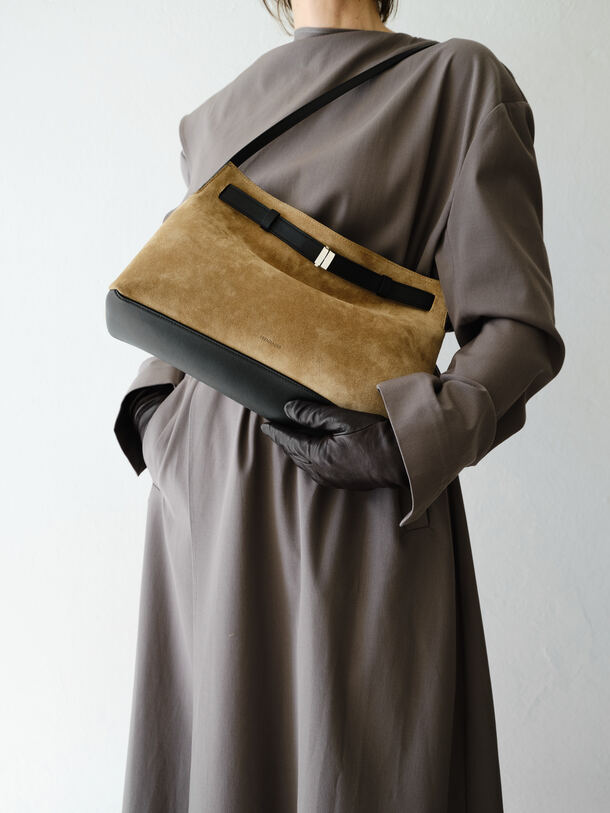 Greta Shoulder Blonde  Suede 